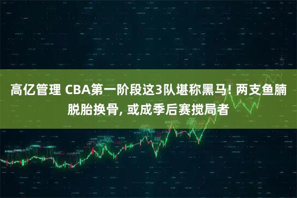 高亿管理 CBA第一阶段这3队堪称黑马! 两支鱼腩脱胎换骨, 或成季后赛搅局者