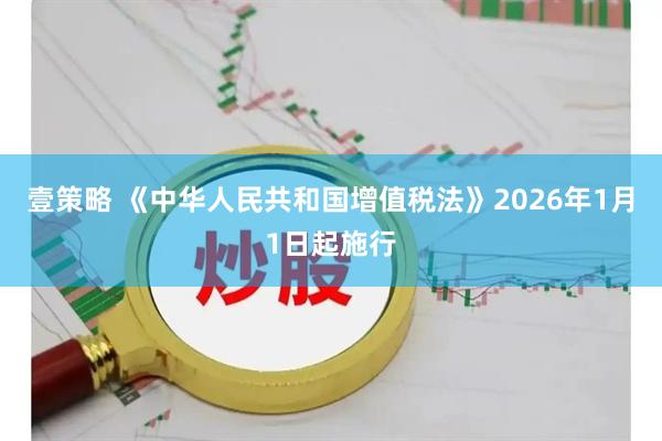 壹策略 《中华人民共和国增值税法》2026年1月1日起施行